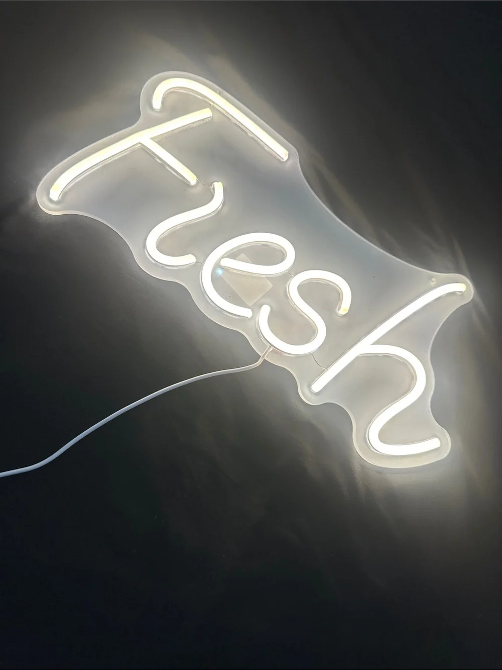 Fresh LED Neon-Style Wall Sign - White Illuminated Script